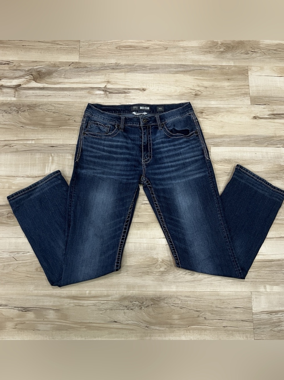 BKE Jake Bootleg Bootcut Jeans Blue Waist 36L